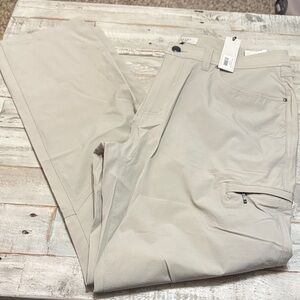 Martha Stewart Light Taupe Straight-Leg Utility Pants